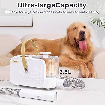 ITBABY 2.5L Dog Grooming Kit Pet Grooming Kit & Vacuum Suction 99% Pet Hair Groomer Professional Grooming Clippers with 8 Proven Grooming Tools for Dogs Cats Quiet Pet Vacuum Groomer (White)